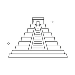 Yucatan Pyramid Historic Landmark Vector Icon Design