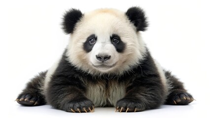 Giant Panda Cub on White Background
