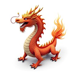 An isometric depiction of a  dragon as chinese zodiac icons