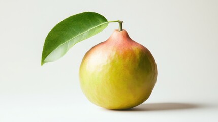 Single guava with leaf. Generative AI