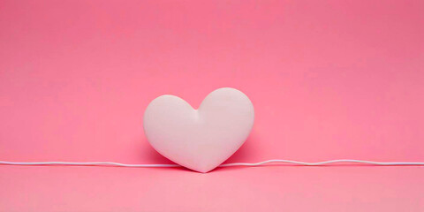 Romantic heart candies border on pink backdrop for valentine's day