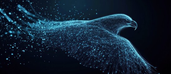 Abstract Digital Eagle: A Celestial Flight of Light and Data