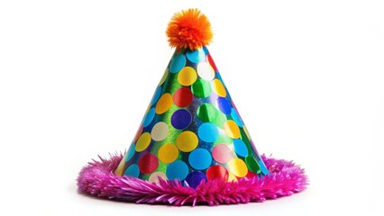 Colorful Party Hat with Pompom