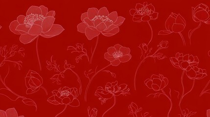 Elegant Red Floral Design Pattern Background