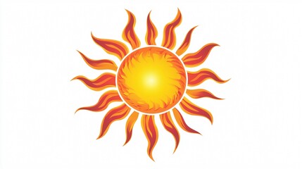 Minimalist Sun Icon in Hot Line Style for Graphic Design Projects
