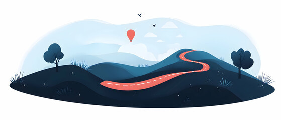 A conceptual roadmap showcasing leadership, innovation, and achievement milestones  -