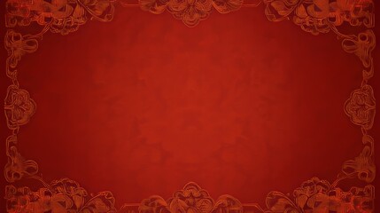 Elegant Red Floral Frame Background Design (1)