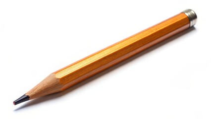 Orange Pencil on White Background