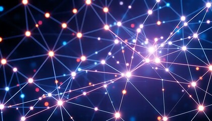 Abstract Network Of Interconnected Luminous Nodes