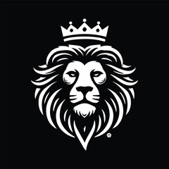 Fototapeta premium black and white Lion Head Tattoo Vector Mascot Illustration