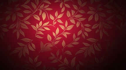 Fototapeta premium Elegant Red Gold Floral Pattern Background Design