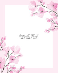 Watercolor Wedding Invitation Design Elements. Spring watercolor pink spring floral bouquet. Pink watercolor flower art. watercolor spring flower and white background.