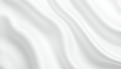 Obraz premium Elegant white silk fabric texture with smooth folds and luxurious shine, copy space