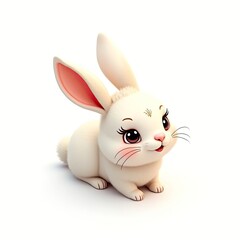 An isometric depiction of a rabbit icon