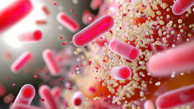Microscopic view of bacteria in lab conditions showcasing effects of exposure