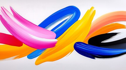 Dynamic Abstract Painting With Vibrant Color Swirls