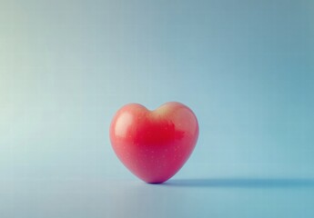 Fototapeta premium A red apple is sitting on a blue background