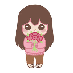 girl with flower