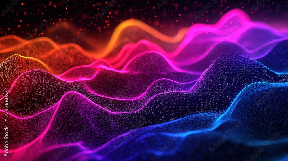Aufkleber abstract colorful particle waves background