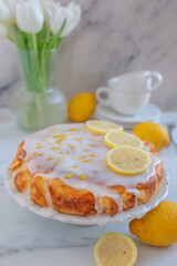 Pieces of delicious lemon pie 
