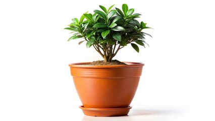 Potted Plant on White Background