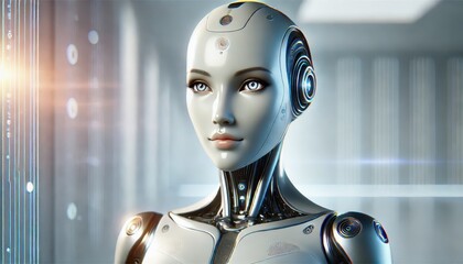An exceptionally attractive female AI robot.