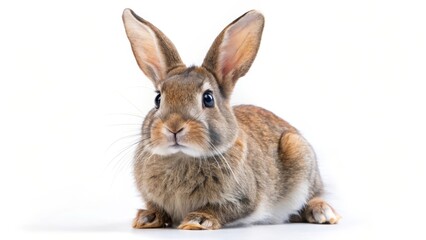 Fototapeta premium Brown Rabbit on White Background