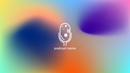 PODCAST GRADIENT BACKGROUND COLORFUL COLOR SIMPLE TEMPLATE DESIGN VECTOR. GOOD FOR COVER DESIGN, BANNER, WEB,SOCIAL MEDIA