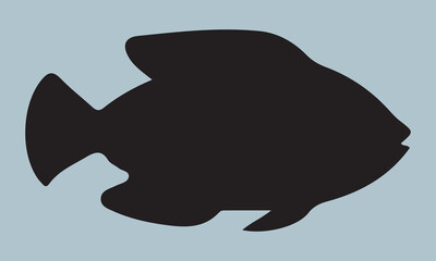 fish silhouette vector illustration fish, illustration, vector, in silhouette, underwater, undersea, seafood, animal, sea, cut out, horizontal, icon set, outline, usa, cartoon, fishing, crab, nature, 