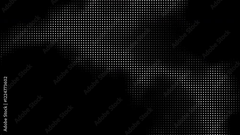 Poster Abstract halftone motion background. Moving dots seamless loop