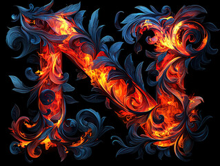 fiery alphabet baroque, baroque flames, burning letters, fire font, flaming typography, baroque style, ornate letters, fiery script, baroque design, decorative alphabet, flaming baroque, fire calligra