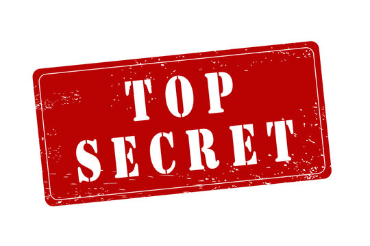 Top secret red rubber stamp. PNG stamp illustration. Transparent PNG graphic.