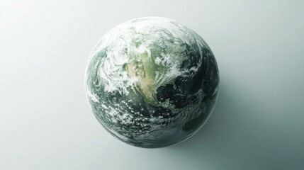 Overhead view of a detailed Earth globe model.