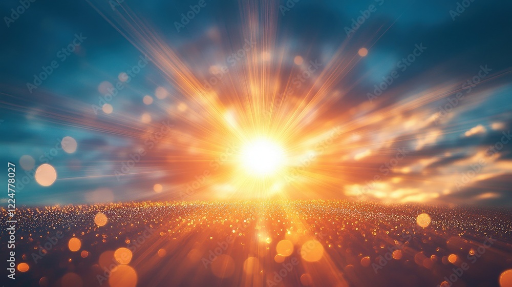 Poster bright and colorful light effect with stunning background and soft bokeh creating a dreamy atmospher