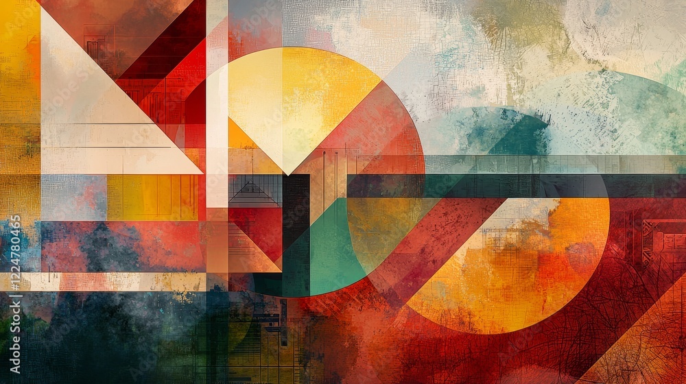 Poster exploring innovative network design and geometric connections in digital cyberspace