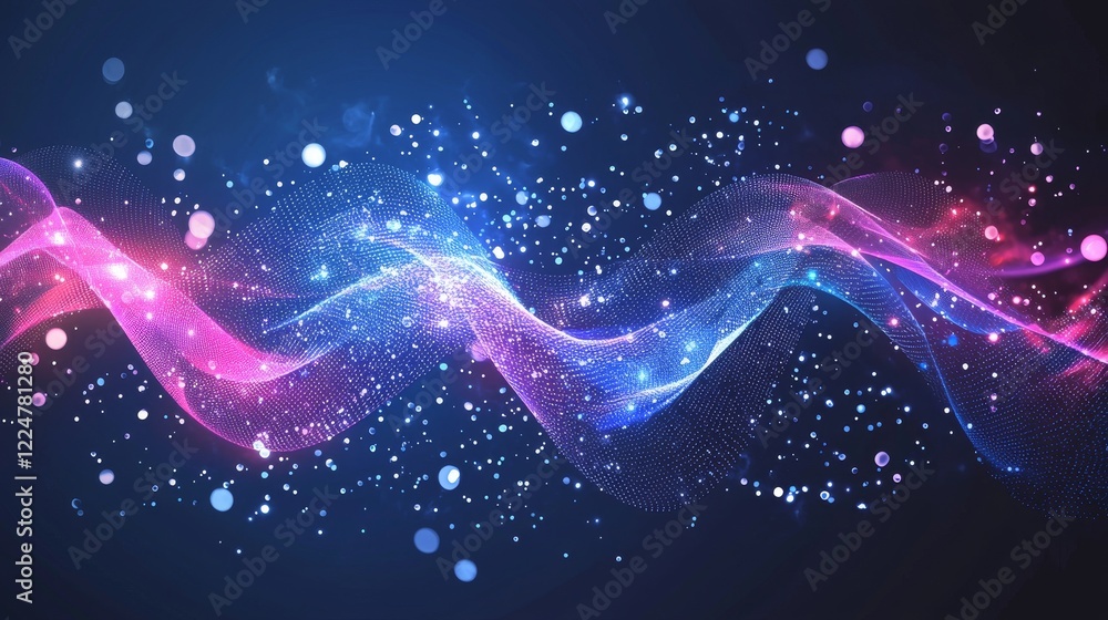 Aufkleber abstract interpretation of digital connection convergence in technology-driven cyberspace