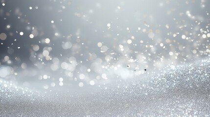 Fototapeta premium Sparkling Silver and White Glitter Texture with Soft Focus Background Creating a Dreamy Aesthetic for Creative Projects