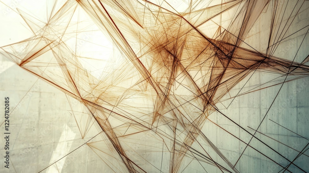 Poster cyberspace environment architectural lines linking digital network graphics