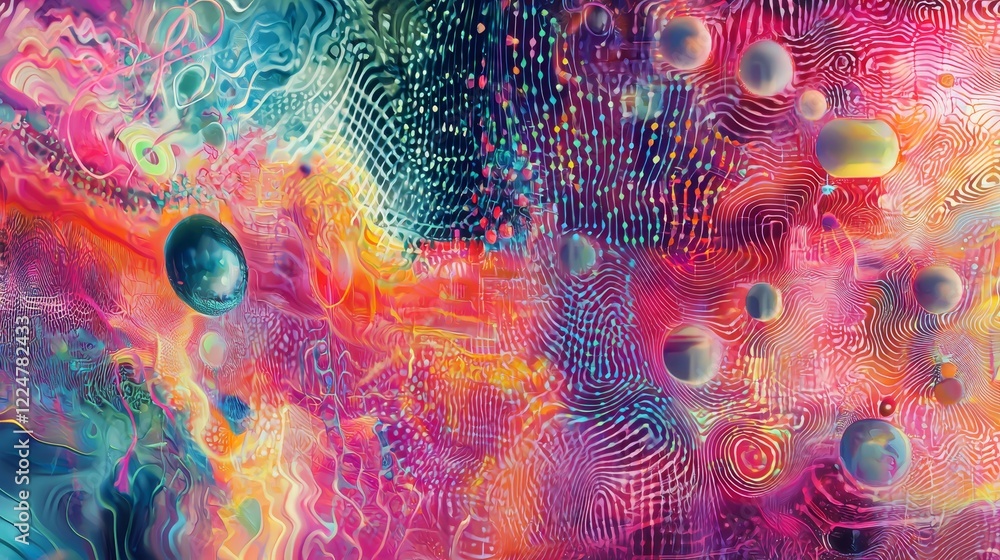 Aufkleber artistic imagery of cyberspace exploring abstract graphics and tech connections