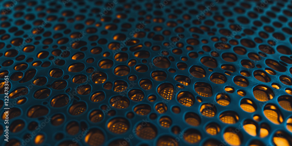 Poster halftone texture revealing intricate patterns and textures in vibrant colors
