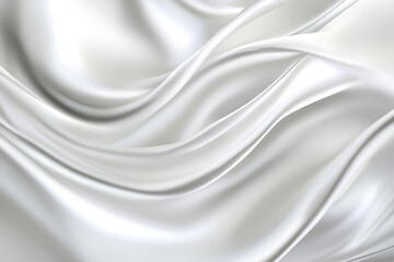 Fototapeta premium Elegant Black and Silver Silk Satin Fabric with Soft Folds and Luxurious Shine