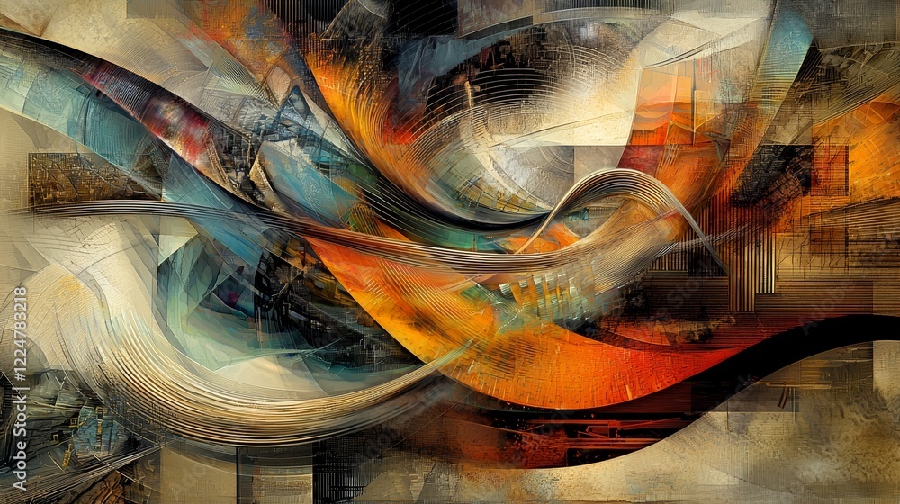 Poster exploring digital art technology and connection in captivating cyberspace backgrounds