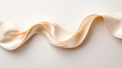 Obraz premium Elegant Beige Satin Ribbon Draped in Soft Waves