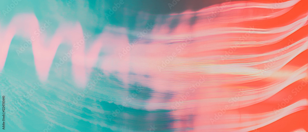 Poster Exploring sound patterns with vibrant colors and dynamic textures in abstract design