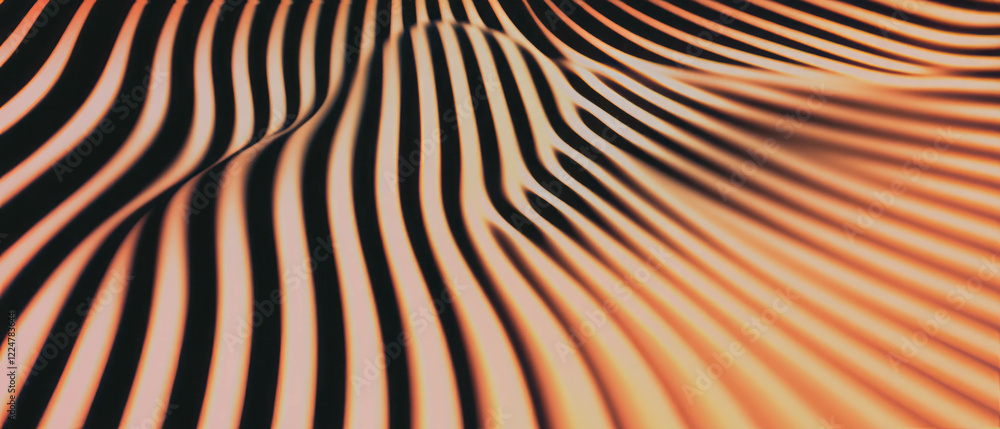 Poster Close-up of abstract sound patterns with vibrant colors and dynamic lines creating motion