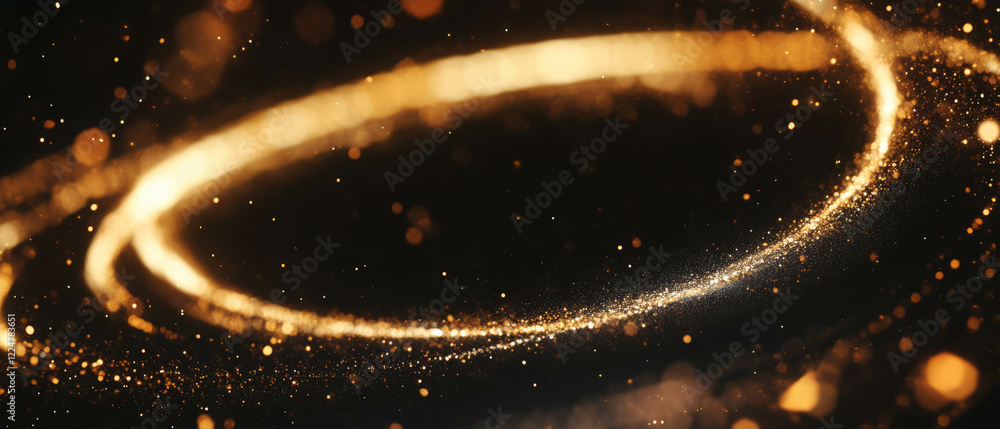 Poster Circular spark patterns create an abstract background with a geometric focus area