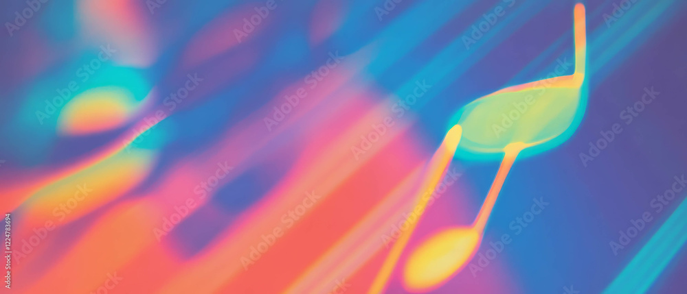 Poster vibrant abstract background featuring colorful music spectrum with space for text