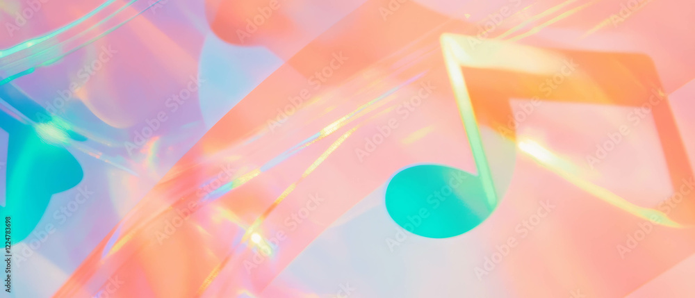 Poster Colorful music spectrum abstract background with space for text and vibrant elements
