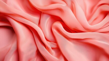 Obraz premium Elegant Draped Coral Fabric with Subtle Texture