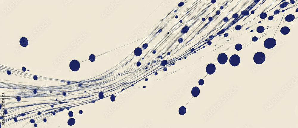 Poster Exploring cybernetic patterns and music connections in a tech-inspired abstract background
